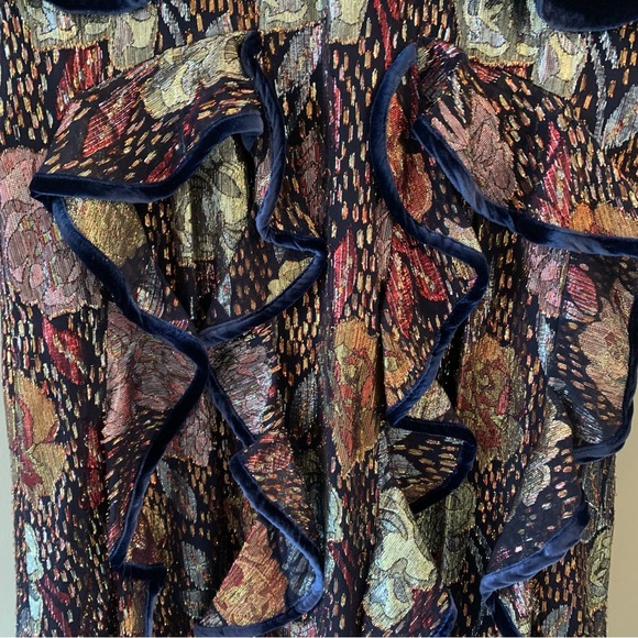 Rebecca Taylor | Glistening Rose Velvet Ruffle Dress | SOLD OUT - Picture 15 of 16